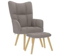 vidaXL Chaise de relaxation avec repose-pied Taupe Tissu