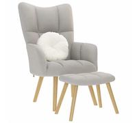 vidaXL Chaise de relaxation avec repose-pieds gris nuage tissu
