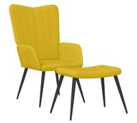 vidaXL Chaise de Relaxation avec Tabouret Jaune Moutarde Velours