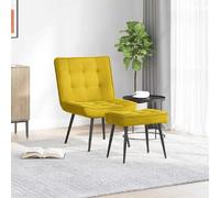 vidaXL Chaise de Relaxation avec Tabouret - Jaune Velours