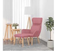 Chaise de relaxation avec tabouret Rose Velours