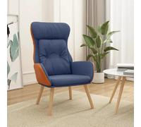 vidaXL Chaise de relaxation Bleu Tissu et PVC