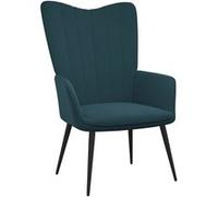 vidaXL Chaise de relaxation Bleu Velours Bleu G
