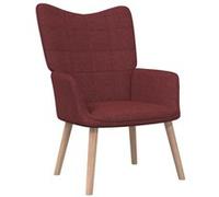 vidaXL Chaise de Relaxation Fauteuil à Dîner Chaise de Salle à Manger Sièges de Cuisine Maison Intérieur 61,5x69x95,5 cm Rouge Bordeaux Tissu Rouge G