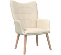 vidaXL Chaise de relaxation Crème Tissu