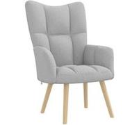 vidaXL Chaise de relaxation gris nuage tissu, chaise, fauteuil relax, fauteuil relax en tissu, chaise de salon, chaise en 4016766 Gris G