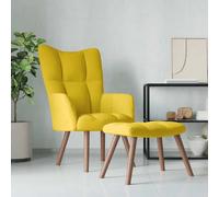 vidaXL Chaise de relaxation avec repose-pied Jaune moutarde Velours