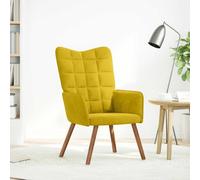 vidaXL Chaise de relaxation jaune velours