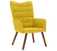 vidaXL Chaise de relaxation jaune velours, chaise, chaise de salon, fauteuil relax, chaise longue, siège de salon, chaise en 4016817