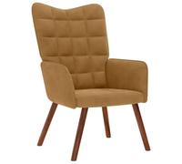 vidaXL Chaise de Relaxation Marron Velours, Chaise, Chaise de Salon, Chaise relaxante, Chaise Longue, siège de Salon, Chaise en Velours