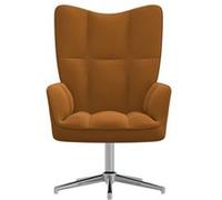 vidaXL Chaise de relaxation Marron Velours Brun G