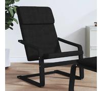 vidaXL Chaise de Relaxation, Fauteuil avec Coussin, Chaise Longue Rembourrée, Siège de Salon Salle de Séjour Intérieur, Moderne, Noir Tissu