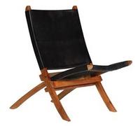 vidaXL Chaise Relaxation Cuir Noir