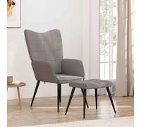 vidaXL Chaise de relaxation avec tabouret Taupe Tissu