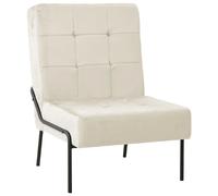 vidaXL Chaise de Relaxation Meuble de Salon Chaise de Salle de Séjour Chaise de Salle à Manger Maison Intérieur xx cm Blanc Crème Velours Crème G