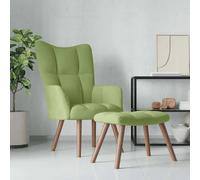 vidaXL Chaise de relaxation vert clair velours
