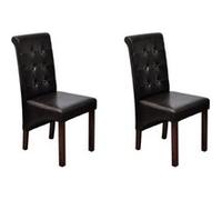 vidaXL Chaise de salle à manger 2 pcs Cuir artificiel Marron Brun G