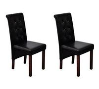 vidaXL Chaises à manger Similicuir Noir