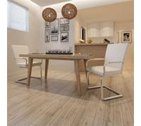vidaXL Chaises cantilever (2 pièces) - Similicuir blanc