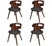 vidaXL Chaise de salle à manger 4 pcs avec cadre en bois Marron Brun G