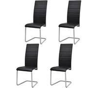VidaXL Chaises noir similicuir (lot de 4)