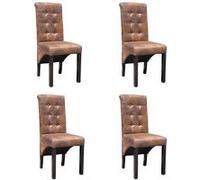 vidaXL Chaise de salle à manger 4 pcs Cuir synthétique Brun G