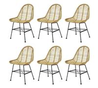 vidaXL Chaise de salle à manger 6 pcs Rotin naturel