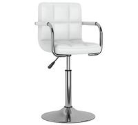 vidaXL Chaise de salle à manger pivotante Hauteur réglable Blanc Similicuir