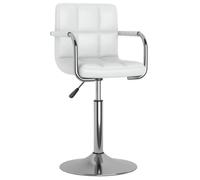 vidaXL Chaise de salle à manger pivotante Hauteur réglable Blanc Similicuir