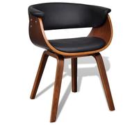 vidaXL Chaise de Salle à Manger Cuir Artificiel Cuisine Repas Bois Courbé
