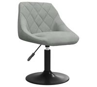 vidaXL Chaise de salle à manger pivotante Hauteur réglable Velours gris clair