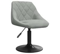 vidaXL Chaise de Salle à Manger Siège à Dîner Chaise Pivotante de Repas Siège de Cuisine Meuble de Cuisine Hauteur Réglable Gris Clair Velours