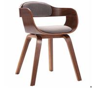 Vidaxl Chaise De Salle À Manger Taupe Bois Courbé Et Similicuir
