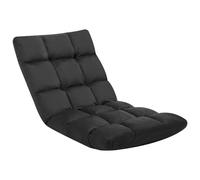 vidaXL Chaise de sol Pliable Noir Microfibre