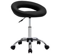 vidaXL Chaise de Travail roulante Noir Similicuir