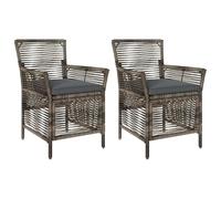 vidaXL Chaise d'Extérieur 2 pcs Gris et Gris foncé polyrotin, Mobilier d'extérieur Moderne, Chaise de Jardin, siège en rotin synthétique, Corde twistée, détente sur Patio
