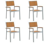 vidaXL Chaise empilable 4 pcs Marron 56 x 57 x 87 cm, Chaise en Acacia Moderne pour Jardin et terrasse, Meubles extérieurs empilables, Gain de Place Pratique