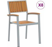 vidaXL Chaise empilable 8 pièces Marron 56 x 57 x 87 cm Bois massif Acacia