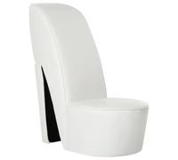 vidaXL Chaise en Forme de Chaussure à Talon Haut Blanc Similicuir