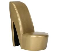 vidaXL Chaise en Forme de Chaussure à Talon Haut Siège Chaise de Salon Maison Décoration Intérieur Chaise de Soirées à Thème Doré Similicuir