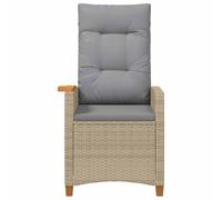 vidaXL Chaise longue avec plateau 62 x 64 x 112 cm Poly-rotin