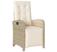 vidaXL Fauteuil de jardin réglable avec repose-pieds en résine tressée Beige