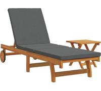 vidaXL Chaise longue 1 personne 2 pièces Marron Bois massif Acacia