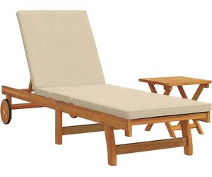 vidaXL Chaise longue 1 personne 2 pièces Marron Bois massif Acacia