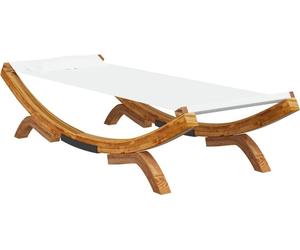 vidaXL Chaise longue 100x188,5x44 cm Bois courbé massif Crème
