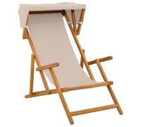 vidaXL Chaise Longue 3 Position Bois d'eucalyptus Massif Beige, Chaise Longue Pliable, mobilier de Jardin résistant, sièges extérieurs en Eucalyptus, détente Garantie