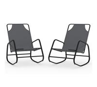 vidaXL Chaise longue à bascule 2 pièces – Acier et textilène Gris