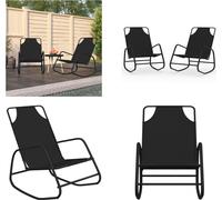 vidaXL Chaise longue à bascule 2 pcs. noir acier et textilène - Chaise longue - Chaises longues - Chaise à bascule - Lounge chaise