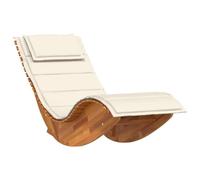 vidaXL Chaise longue à bascule avec coussin en bois d'acacia massif 4103882
