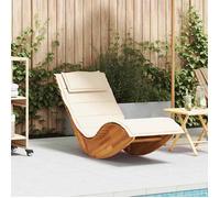 vidaXL Chaise longue à bascule – support en bois massif d'acacia avec coussin